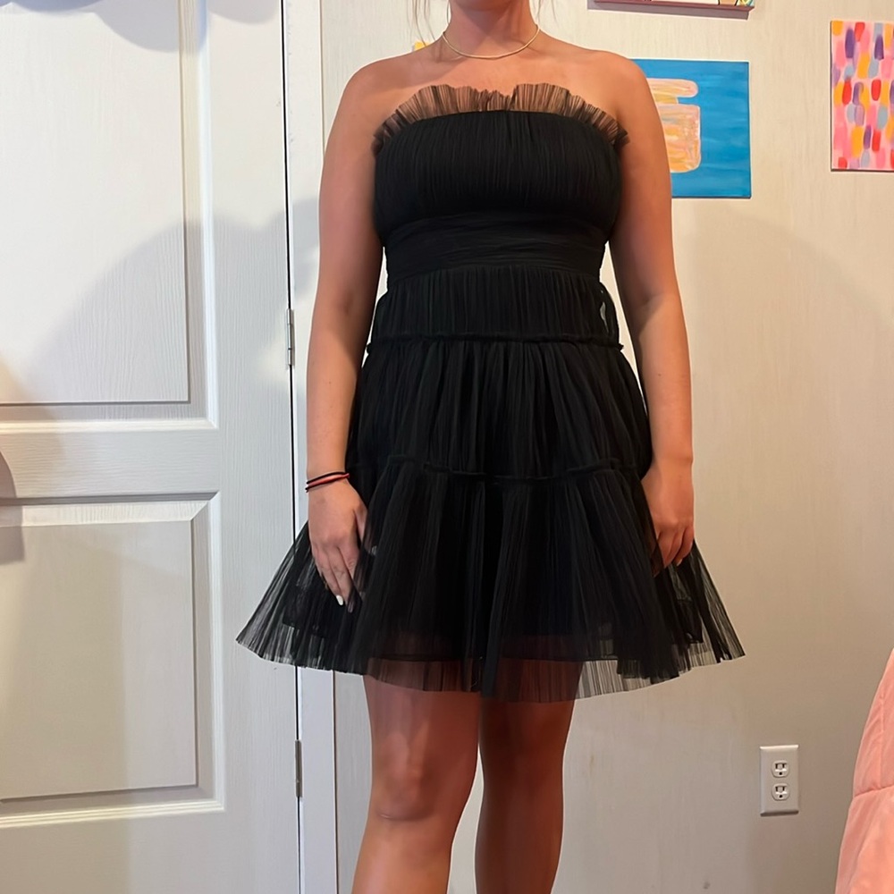 black puffy dress